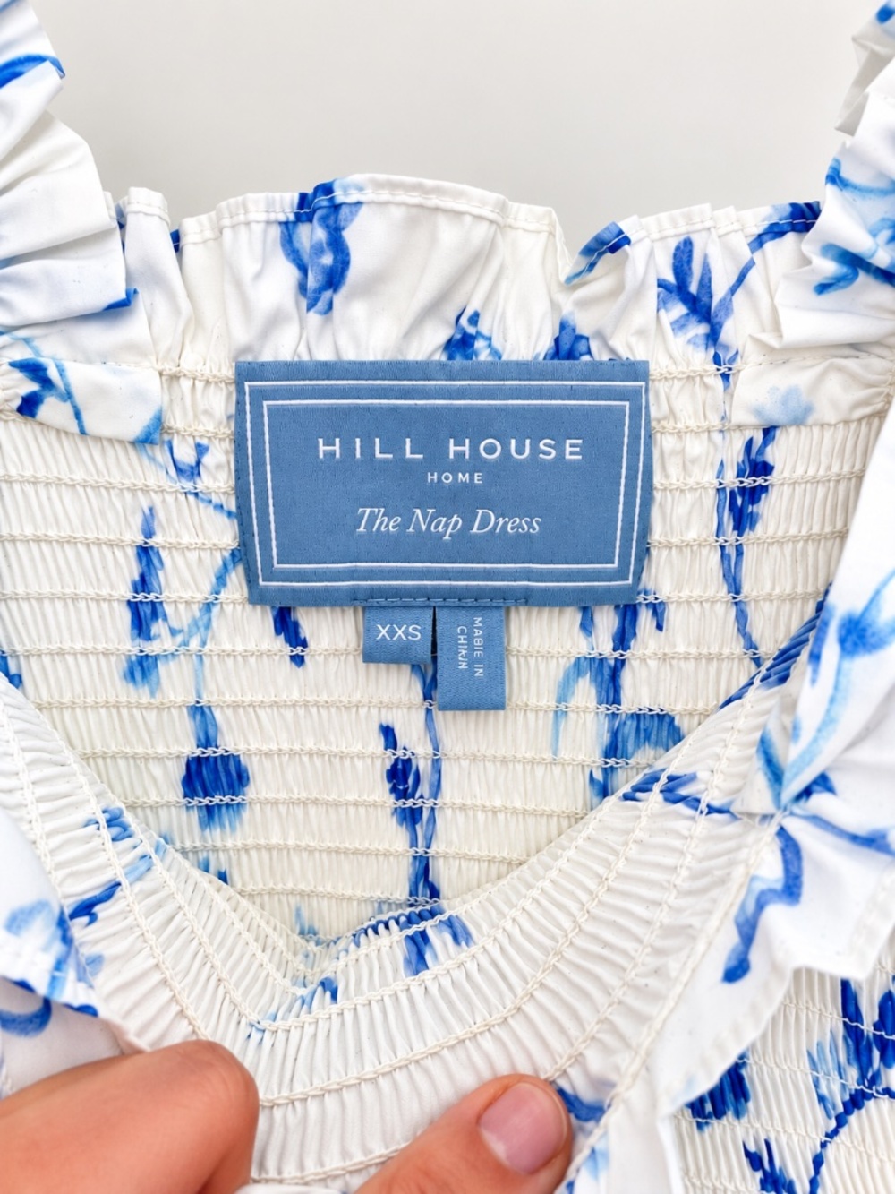 Hill House Home The Nap Dress Blue & White Floral XXS - Picture 2 of 4